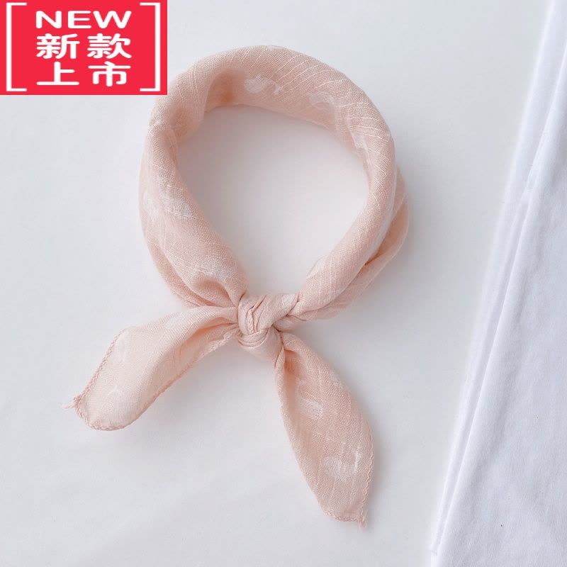 可莉允春夏薄款学院风小方巾学生卡通棉麻领巾儿童亲子围巾丝巾发带百搭毛巾图片