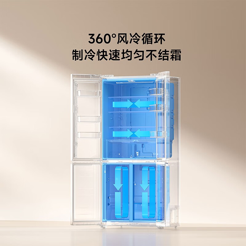 小米(MI)米家新品521升十字对开双开四开门家用电冰箱一级能效白色超薄零嵌入式超大容量底部散热BCD-521WMBI高清大图