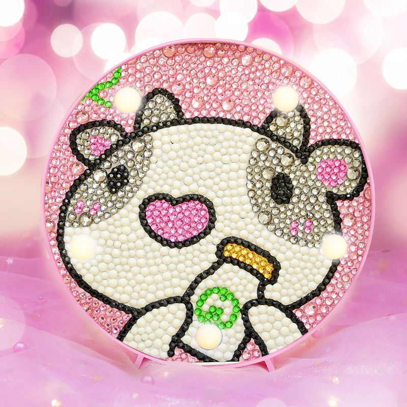 儿童小夜灯满钻钻石画十二生肖益智小幅贴画卡通圆形手工diy制作小