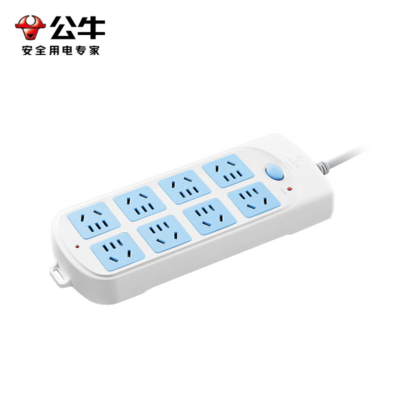 公牛 新国标 插座/插排 单开总控八位5孔 GN-604-3m GFKJDX高清大图