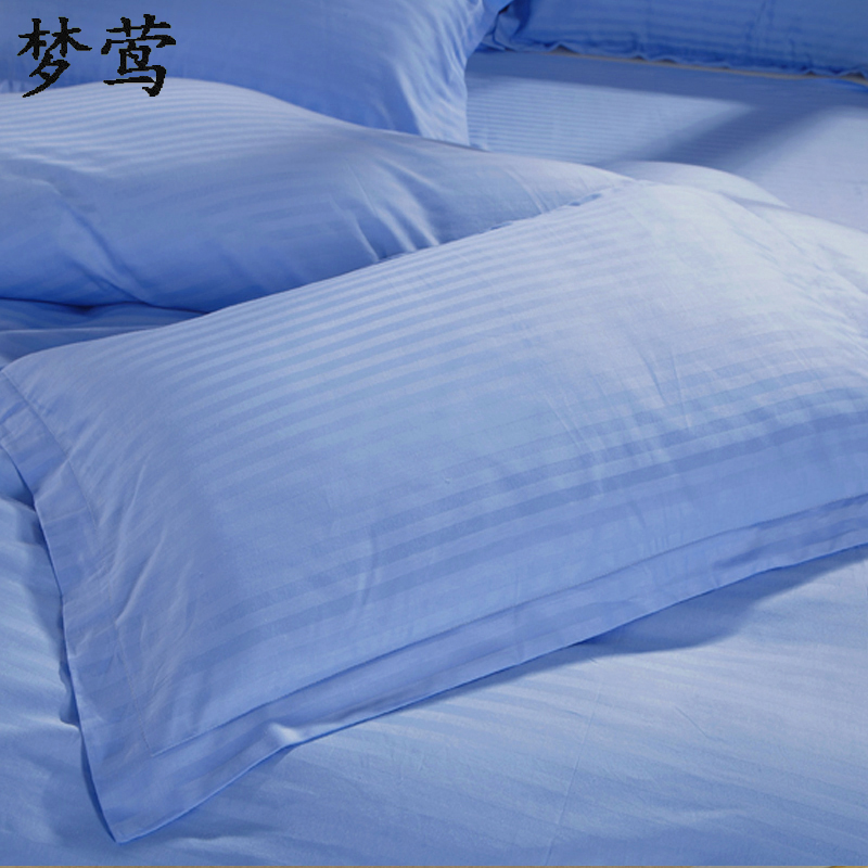 梦莺 床单 蓝缎条1.5*2m 条高清大图