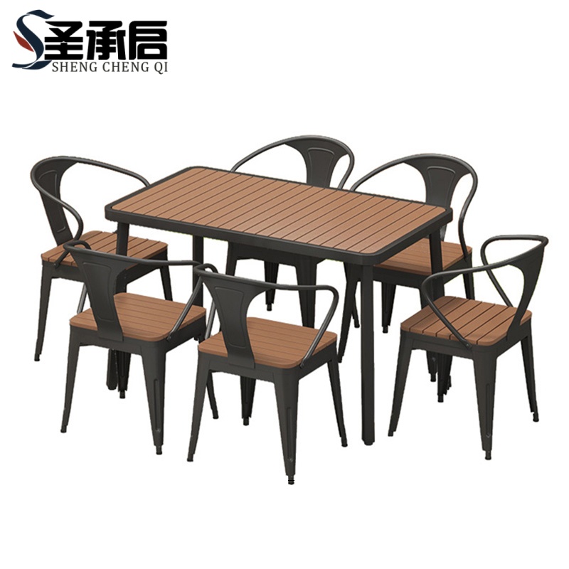 圣承启 桌椅 140cm+六椅 套高清大图