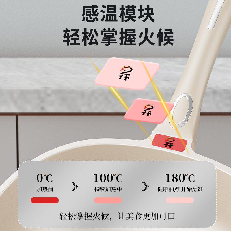 【光面款·钛瓷】大肥虾钛陶瓷炒锅不粘锅炒菜锅高颜值厨房用品钛锅2高清大图