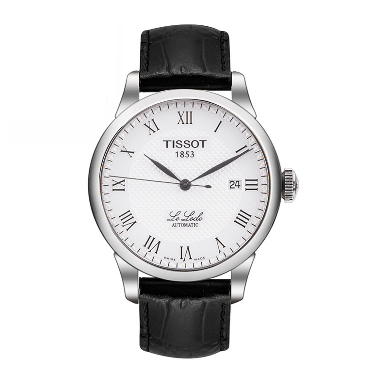 天梭(TISSOT)手表力洛克经典系列男表 时尚 金属 钢带男表 皮带男士手表 机械表 男 T41.1.483.53