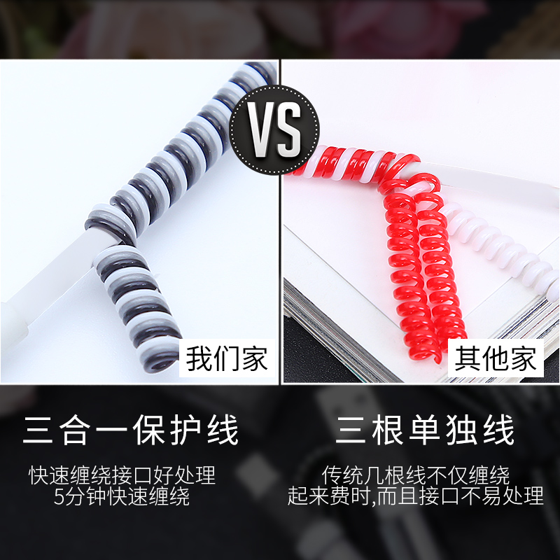 家柏饰(CORATED)苹果数据线保护套手机充电线保护套iPhone充电器保护绳耳机绕线器高清大图