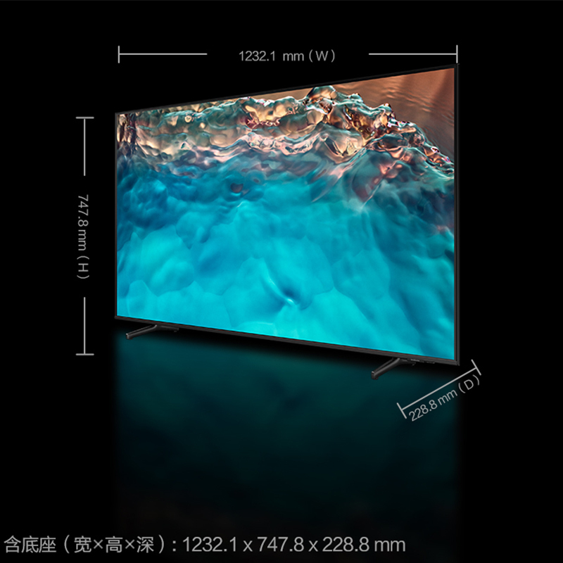 三星(SAMSUNG)55英寸 UA55CU8000JXXZ 4K超高清HDR 超薄全面屏 AI智能补帧 平板液晶电视