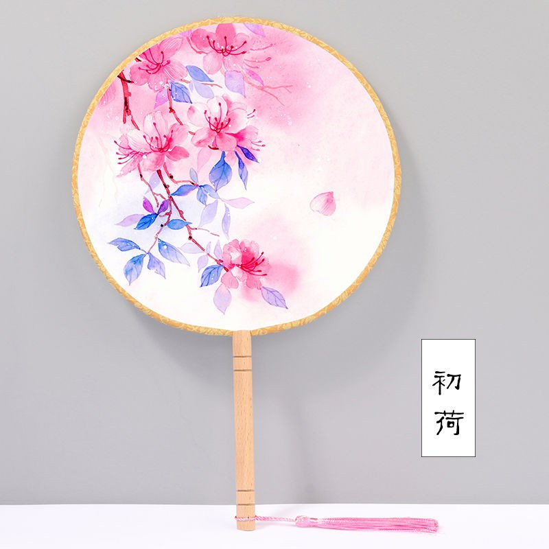 古风团扇装饰汉服古典女式圆形扇子闪电客蒲扇宫廷扇道具舞蹈配饰古装