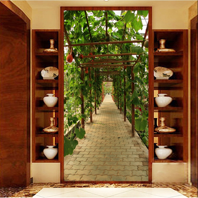 3d立体玄关背景沙背景客厅茶楼植物葫芦藤大型壁画壁纸墙纸壁纸壹德壹