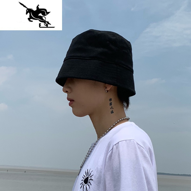 new lake渔夫帽男潮人酷帅帽子男水桶帽春夏季秋天纯色韩版百搭休闲盆