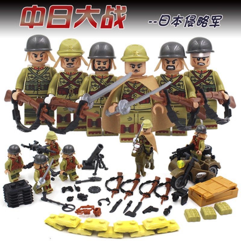 兼容樂高积木人仔军事系列绝地求生人偶男孩积木拼装玩具模型 铁血八路军高清大图