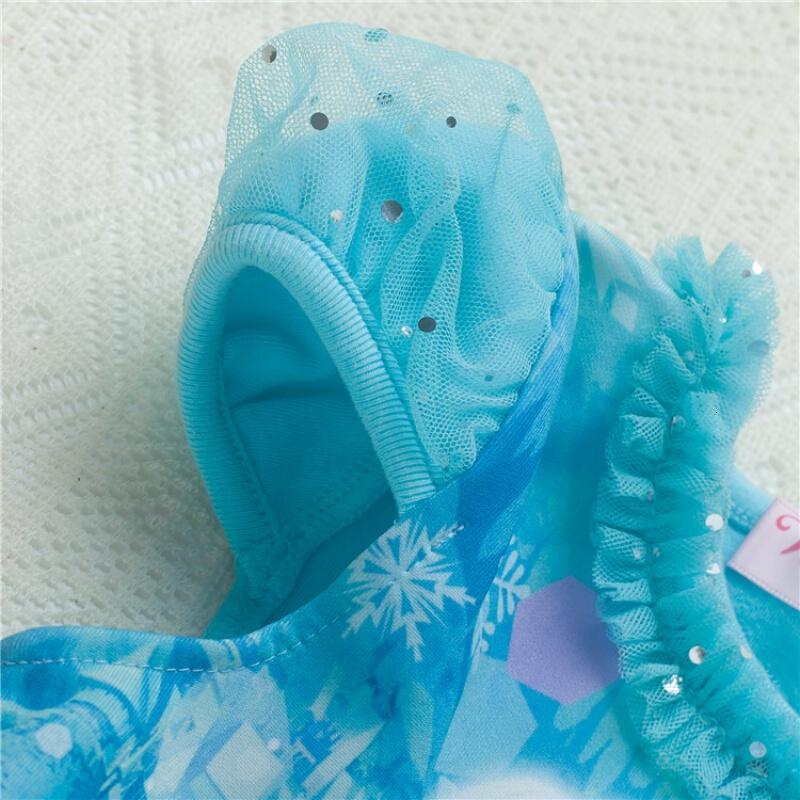 冰雪奇缘公主裙纱裙艾莎女王礼服连衣裙子夏季纯棉爱莎裙生日裙