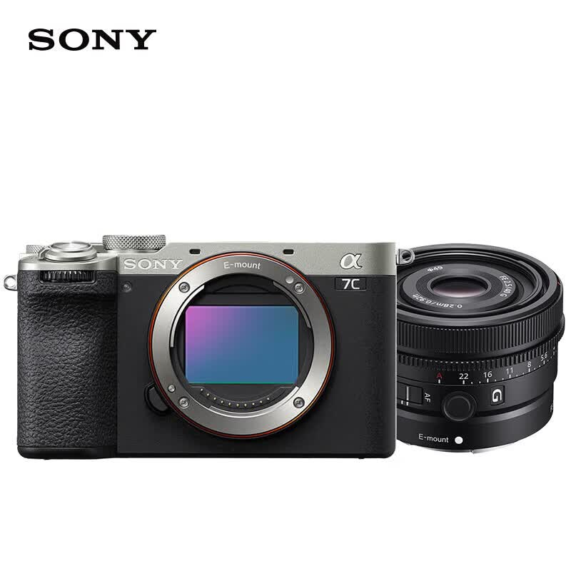 索尼(SONY)Alpha 7C II全画幅微单 AI智能芯片 银色A7C II+SEL40F25G镜头