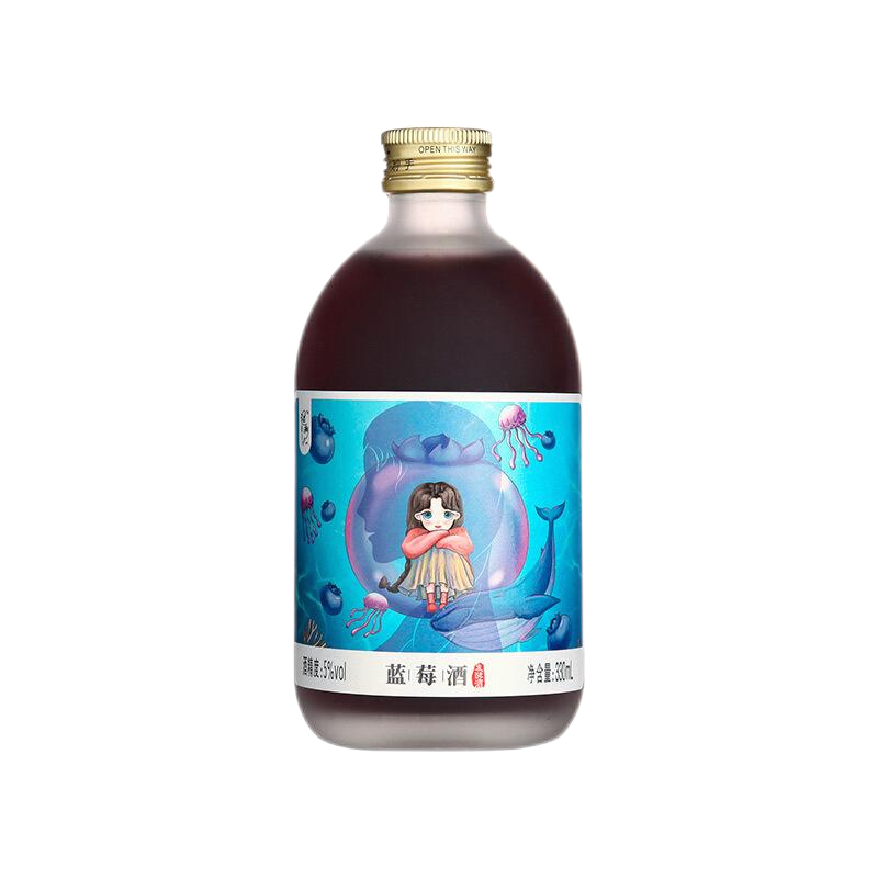 通明山新国货 果酒蜜桃山楂蓝莓荔枝青梅南果梨味 330ml*6瓶礼盒装 低度微醺 高颜值网红果酒酸甜开胃酒