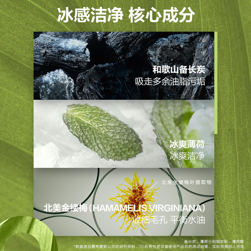 曼秀雷敦男士冰爽活炭洗面奶150ml 清爽去黑头去角质控油洁面男节日礼物高清大图