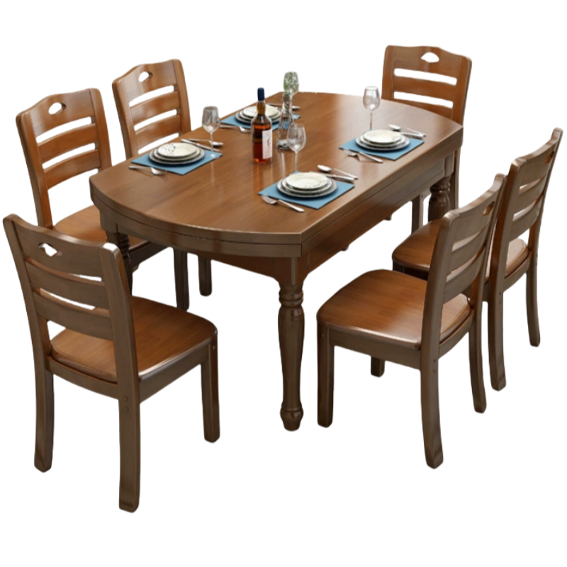 华立伟餐桌椅一桌六椅套高清大图