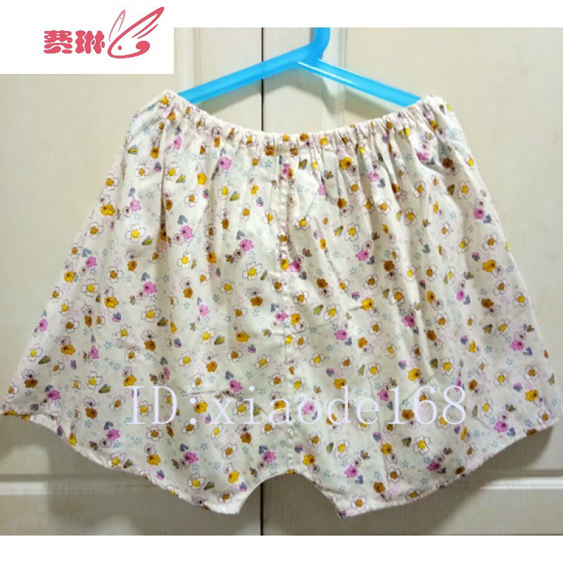 中老年女款布短裤平脚裤内裤花布妈妈奶奶裤头四角短裤费琳