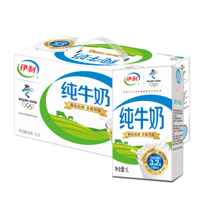 伊利 纯牛奶 1L*6盒/礼盒装