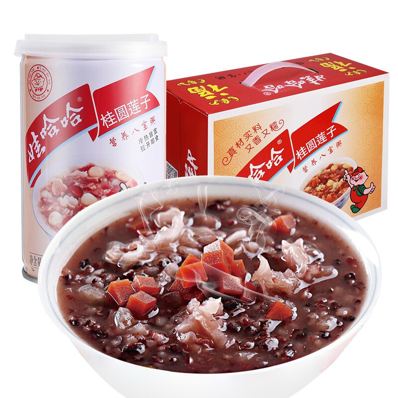 娃哈哈桂圆莲子营养八宝粥280g12罐手提礼盒装营养早餐粥速食粥清甜不