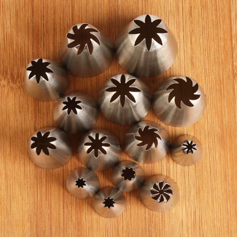 裱花嘴套装 8齿中号嘴5种各一个高清大图