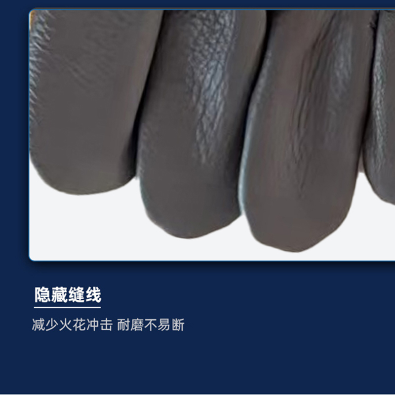 耐磨防滑黄布家私皮分掌手套搬运隔热劳保皮手套焊工手套 1双高清大图