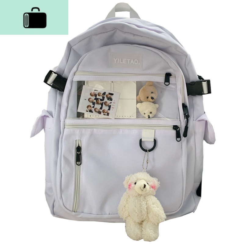 茶话会日系原宿书包女韩国ins高中学生街拍工装双肩包男旅行背包NEWLAKE高清大图