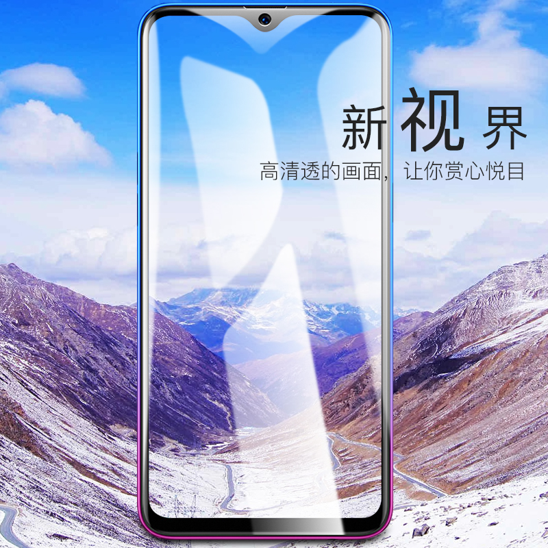 [买2送手机壳]轻万适用oppok1钢化膜全屏k1玻璃贴膜全屏丝印黑色高清大图