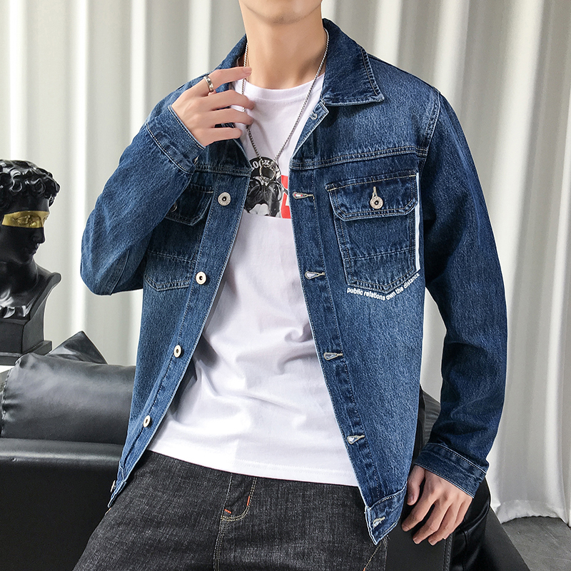 LEEVIRHINO秋冬新款男士牛仔服男大码男装时尚工装潮款韩版休闲百搭帅气中青年牛仔衣男夹克外套男衣服李维犀牛上衣