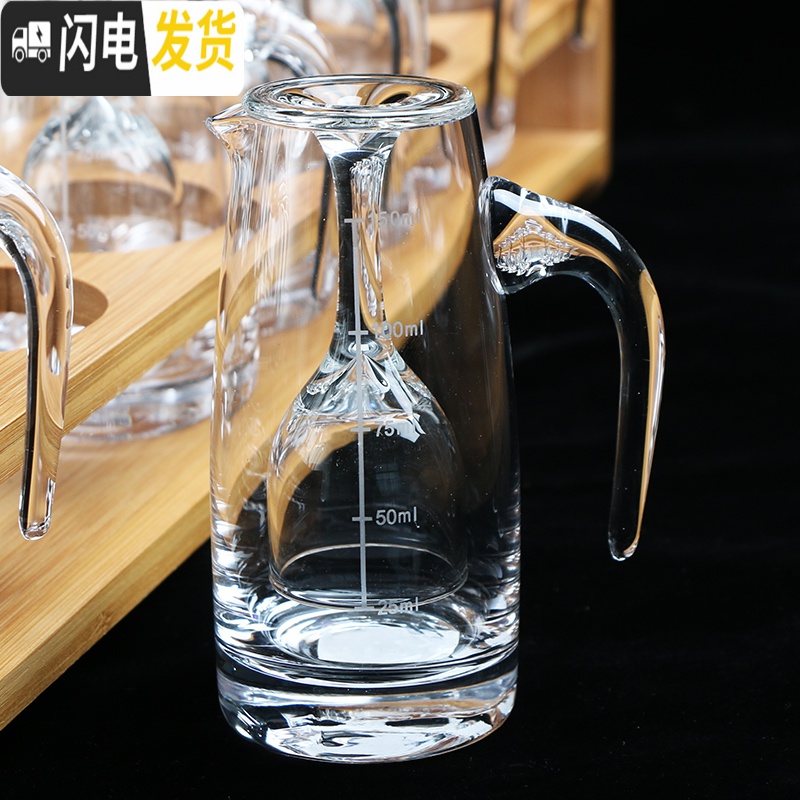 三维工匠白酒杯一壶一杯水晶玻璃高脚杯小酒盅口杯家用烈酒分酒 100分酒器(12只)+20白酒杯(12只)+2杯架高清大图
