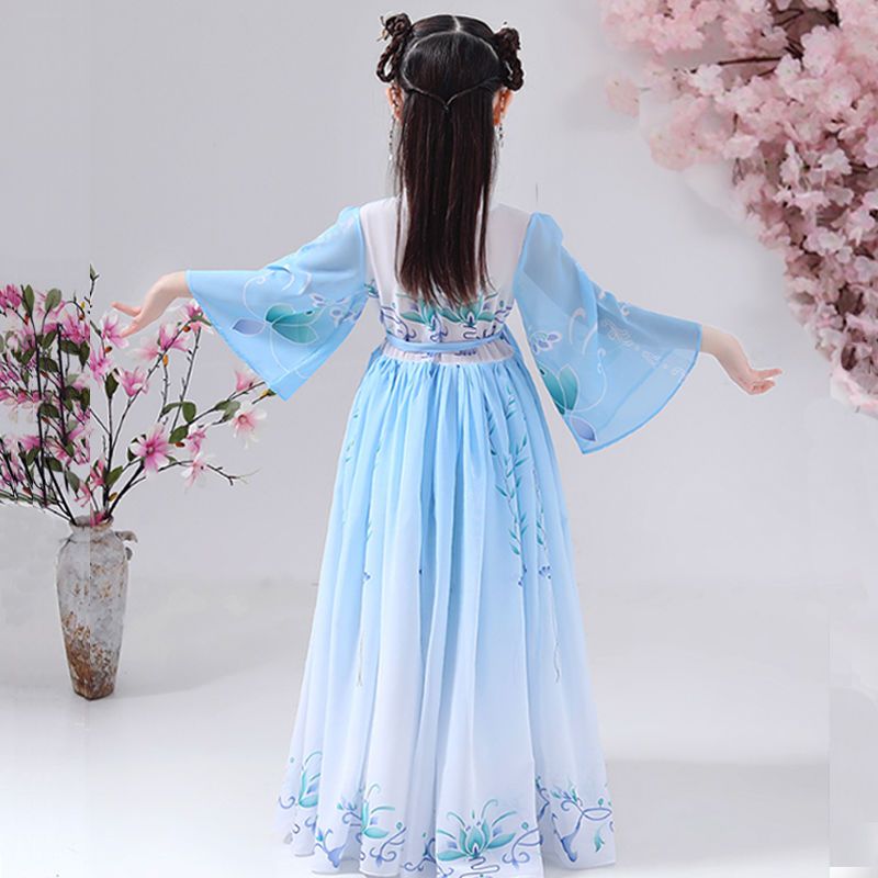 儿童汉服女夏古装裙子仙襦裙夏季小女孩唐装中国风连衣裙演出服