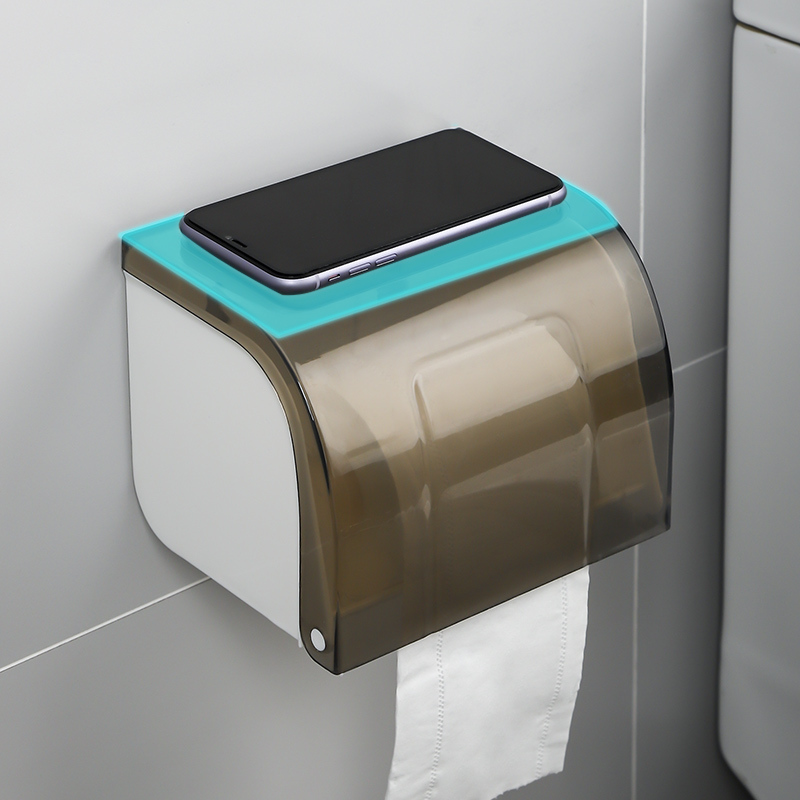 卷纸挂架卫生间卷筒盒浴室防水收纳架纸巾盒免打孔厕所放卫生纸的|2个