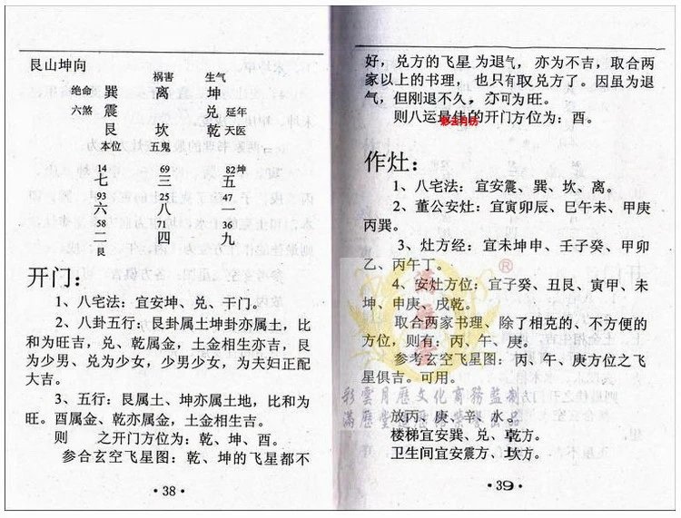 绪发堂藏书二十四山开门放水作灶直诀罗经六十四卦实用全书高清大图