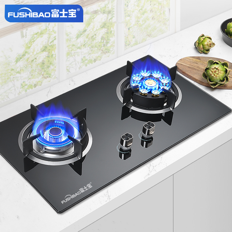 富士宝燃气灶JZT-Z5钢化玻璃燃气灶 大火力鸳鸯双灶具 台嵌两用燃气灶煤气灶(天然气)