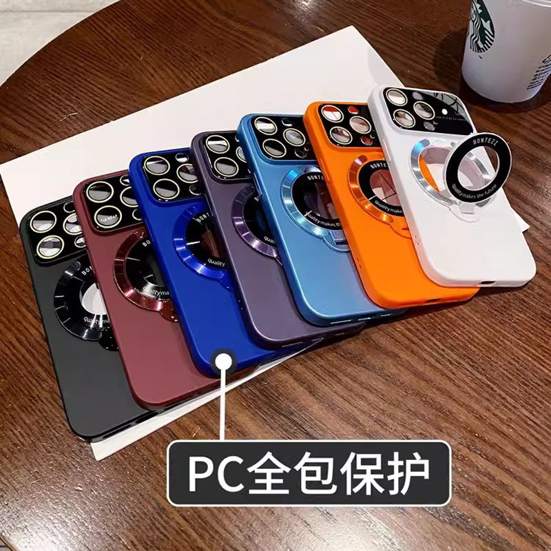 安美宝 苹果15promax手机壳新款15磁吸翻盖支架iPhone14自带镜头膜13全包防摔14Pro简约12男女超薄套高清大图