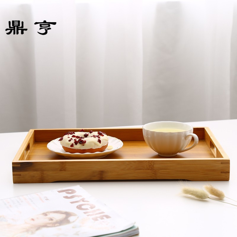 鼎亨花茶具托盘日式茶盘托盘带提手茶托居家竹木制品茶盘点心盘水