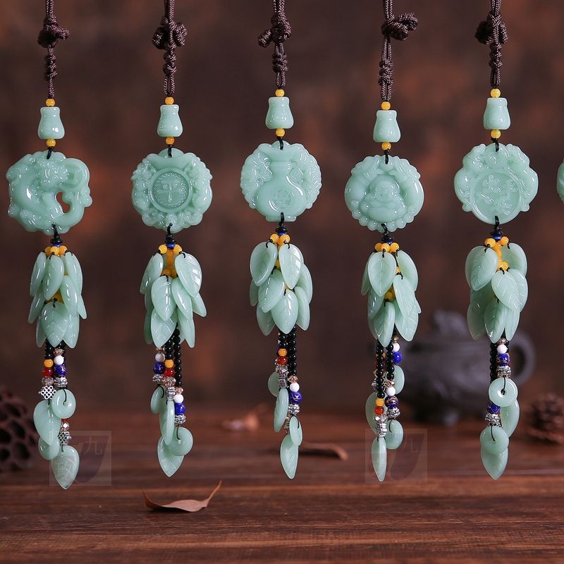 汽车挂件出入平安小车内装饰品挂饰车载摆件车上后视镜吊坠绿玉平安