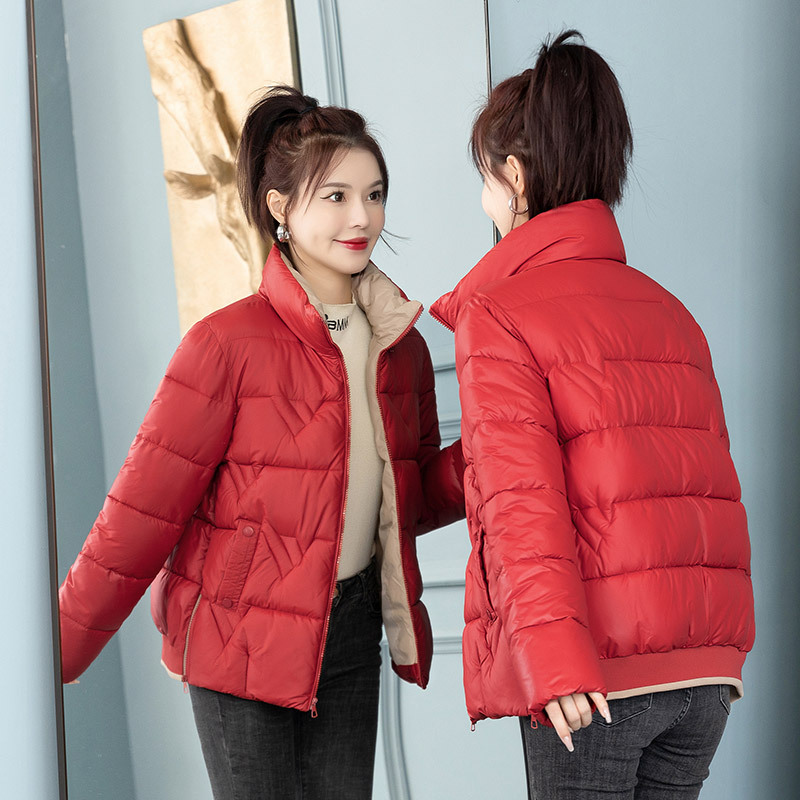 棉衣女潮2023年新款韩版加厚短款羽绒棉服洋气小棉袄百搭立领外套高清大图