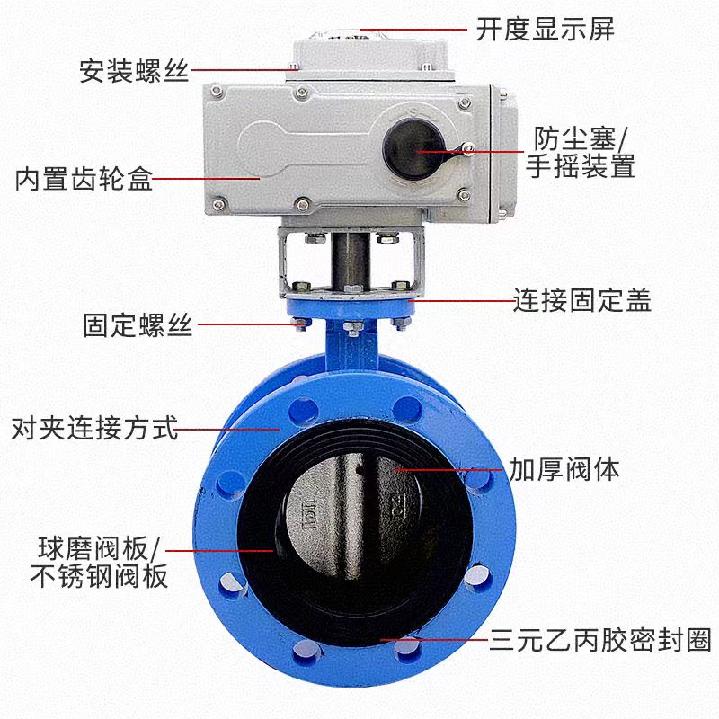 中锦科技 蝶阀 电动法兰蝶阀 D941X-16Q DN200[8寸]台高清大图