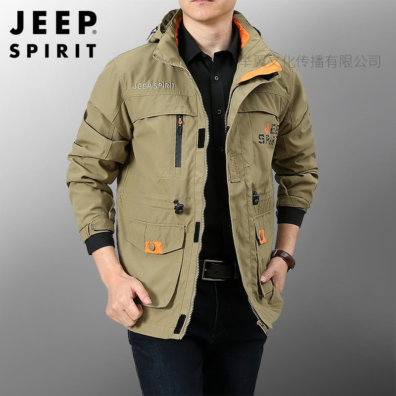 JEEP SPIRIT吉普夹克男秋季男士外套工装百搭休闲外套男