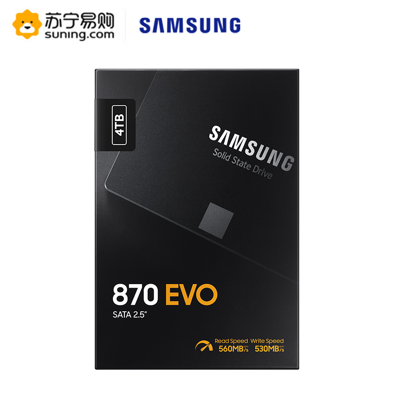 三星(SAMSUNG) 870 EVO 4T固态硬盘sata3.0接口 2.5“台式组装机笔记本电脑ssd固态硬盘(MZ-77E4T0BW)