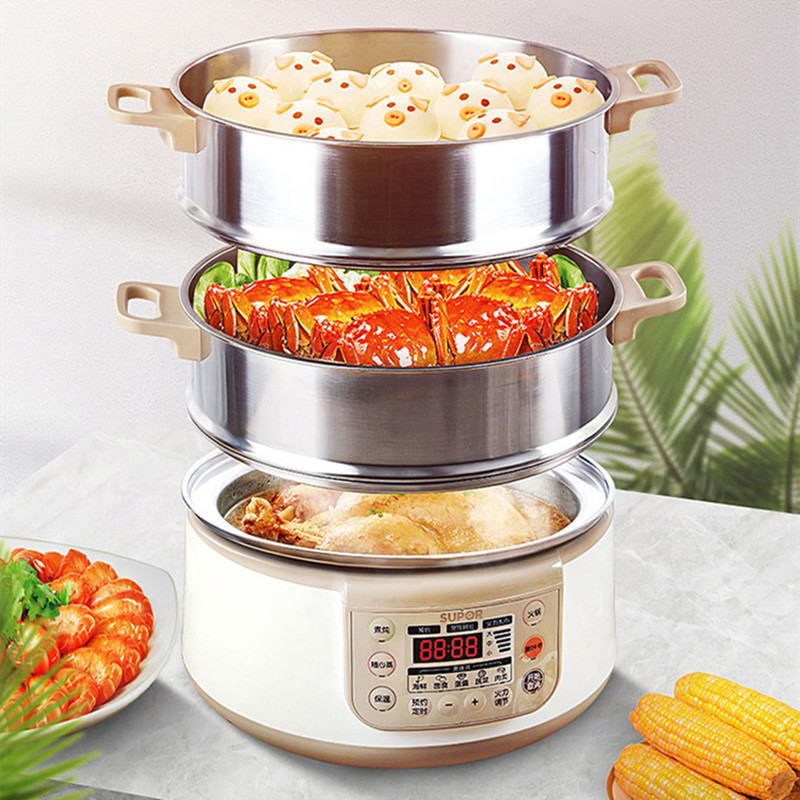 苏泊尔(SUPOR) ZN28YC808-130 多用途锅电蒸锅 多功能电火锅蒸 三层大容量10L分体式可拆电煮锅