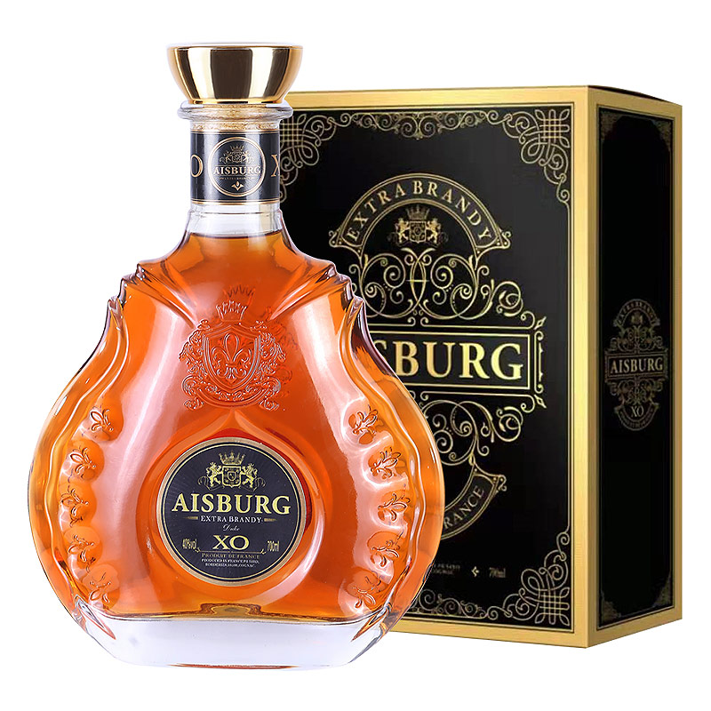 爱仕堡aisburg法国原酒进口洋酒xo白兰地公爵40度烈酒礼盒装单瓶礼盒