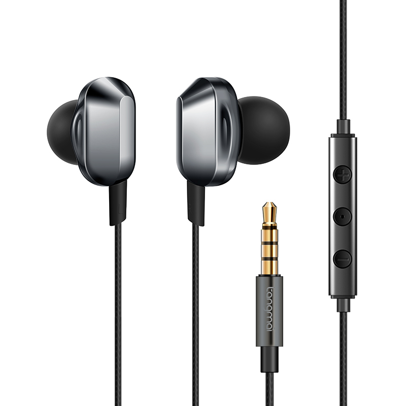 唐麦A8四核双动圈重低音耳机入耳式塞低音炮手机通用HiFi 音乐耳机 星空黑安卓版