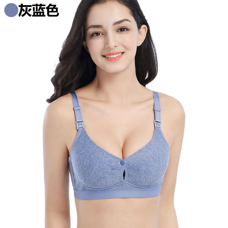 辞梅哺乳文胸夏季薄款聚拢防下垂喂奶胸罩无钢圈母乳上开扣式孕妇内衣图片
