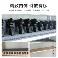 尔迈 钢制枪柜加厚管制器械保管柜密码锁枪弹存放柜双锁机械锁带滚轮 灰白款 40支短枪 1.8米
