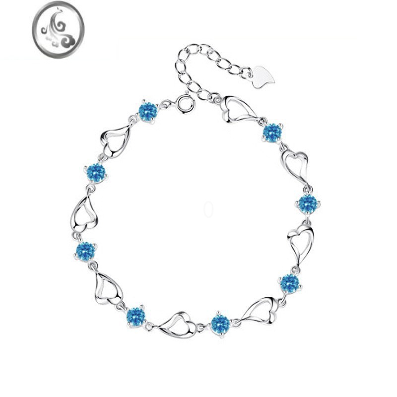 JiMi六六禧镶锆石恋人之心手链轻奢精致小众设计七夕礼物送女友浪漫