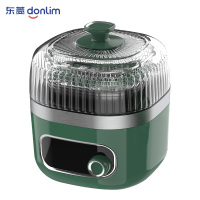东菱(DonLim)空气炸锅家用多功能大容量 智能可视无油烹饪 全自动薯条机电炸锅DL-7711深野绿标配+深锅+煎盘