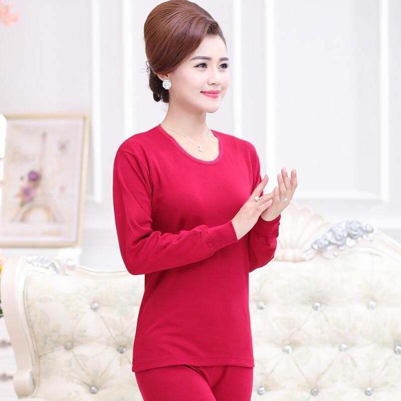 波迷娜bomina中中年秋衣秋裤女士保暖内衣中年人中高领妈妈秋冬棉毛衫