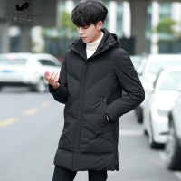 富贵鸟（FUGUINIAO）冬季新款休闲羽绒服男中长款加厚韩版中青年商务男士冬季加绒外套