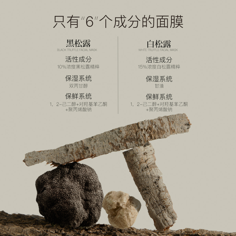 阿芙AFU LESS纯净护肤白松露极简水光焕颜水嫩面膜 熬夜肌好搭档 只有6种成分