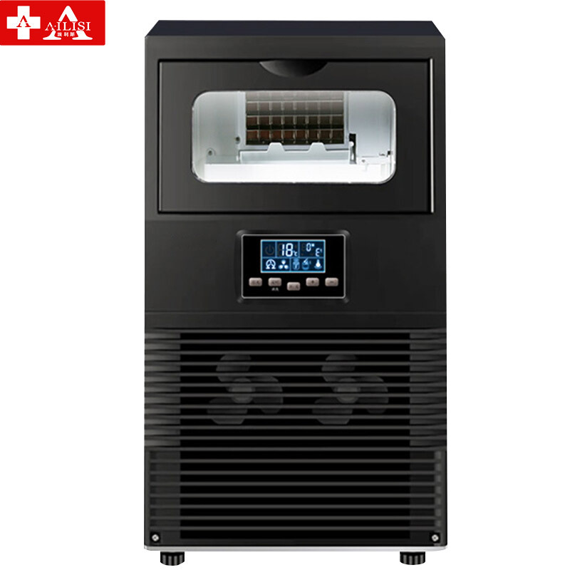 埃利斯(AILISI)32冰格不锈钢外壳制冰机 手动自动加水 方冰HZB-40F/AB制冰机高清大图